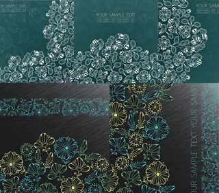 梦幻花朵样式背景,背景元素