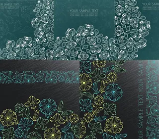 梦幻花朵样式背景,背景元素