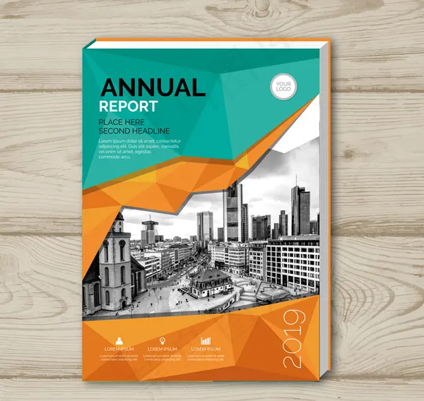 建筑年度报告模板ai矢量模版下载