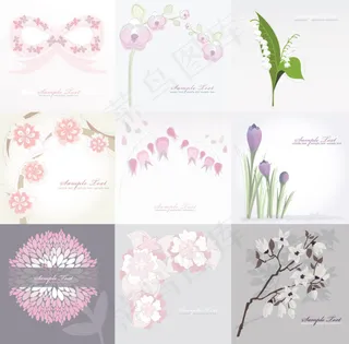 清纯鲜花背景图,背景元素