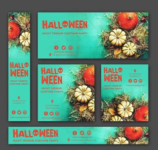 彩色万圣节卡片