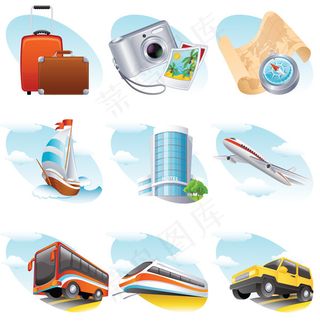 休闲旅游图标,免抠元素