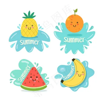 可爱夏季水果标签 可爱夏季水果标签
