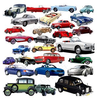 多款复古车psd,背景元素