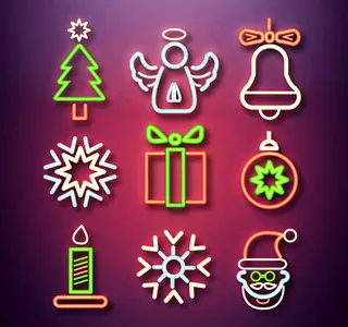彩色圣诞元素图标