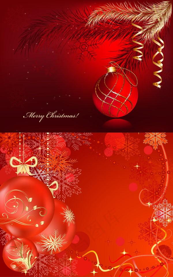 喜庆的圣诞彩球