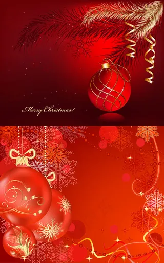 喜庆的圣诞彩球