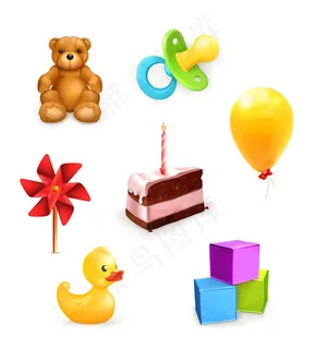 儿童玩具图标,免抠元素 儿童玩具图标,免抠元素