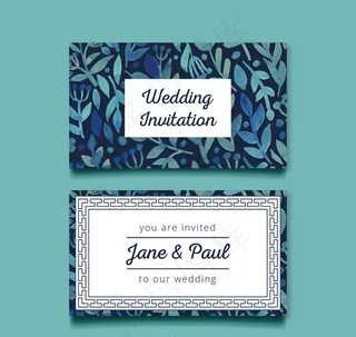 叶子婚礼邀请卡