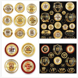 金色促销标签,免抠元素