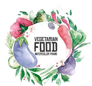水彩绘蔬菜框架