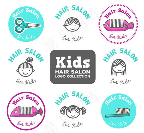 儿童美发沙龙标志