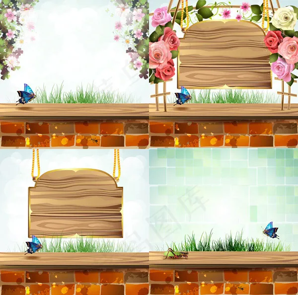 玫瑰蝴蝶浪漫矢量eps,ai矢量模版下载