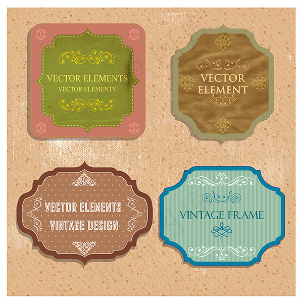 贴纸标签矢量,免抠元素