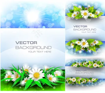 鲜花梦幻光斑背景,背景元素