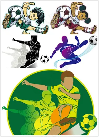 足球运动人物矢量