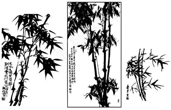 矢量水墨竹子ai矢量模版下载