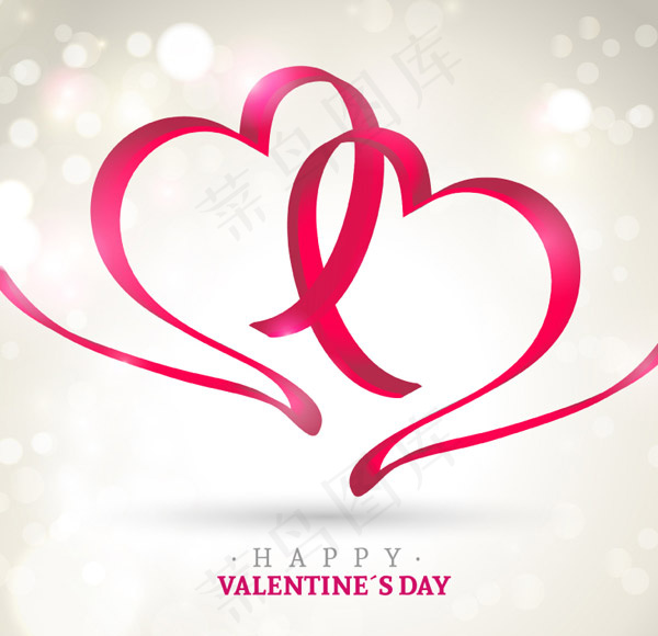 丝带双心光晕背景