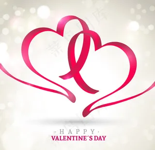 丝带双心光晕背景