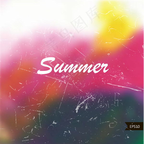 水彩夏季背景eps,ai矢量模版下载
