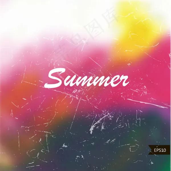 水彩夏季背景eps,ai矢量模版下载
