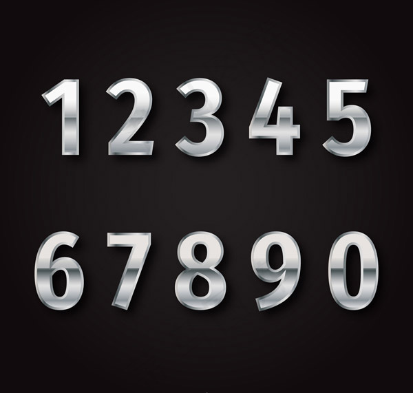 10款银色数字