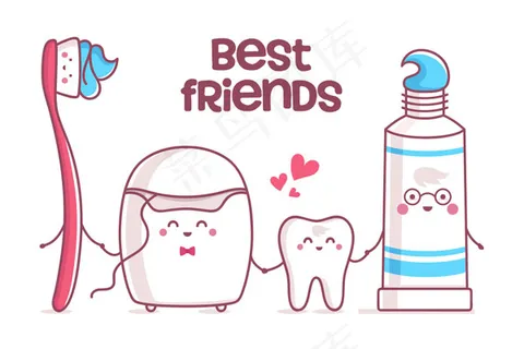 卡通牙齿护理