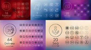 简约线性图标,免抠元素