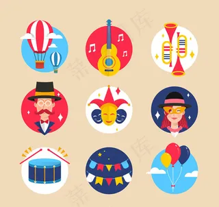 嘉年华标签矢量