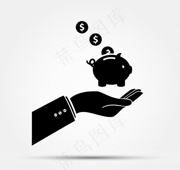 举储蓄罐的手臂ai矢量模版下载