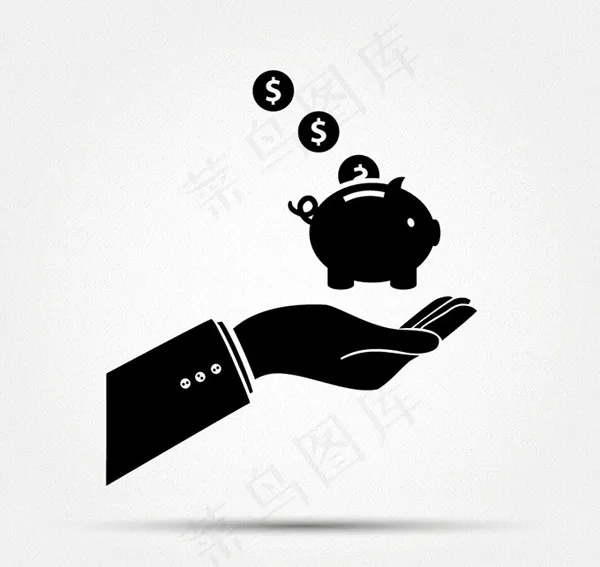 举储蓄罐的手臂ai矢量模版下载