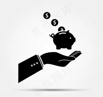 举储蓄罐的手臂