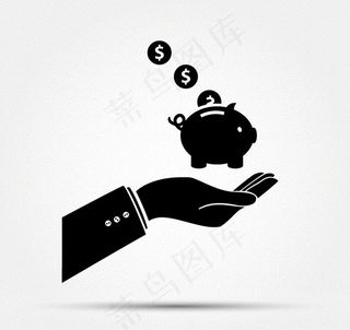 举储蓄罐的手臂