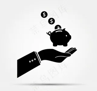 举储蓄罐的手臂