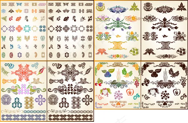 精美花纹背景,背景元素eps,ai矢量模版下载