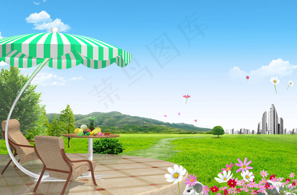 郊外风景PSD(3500X2300(DPI:300))psd模版下载