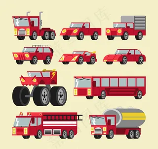 红色车辆矢量