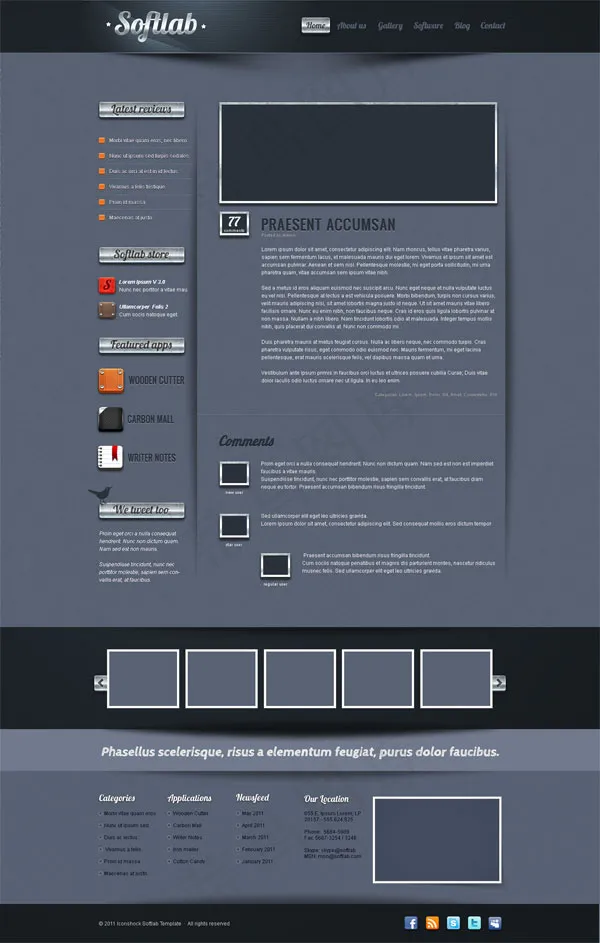 灰色网站模板(1400X2200(DPI:72))psd模版下载