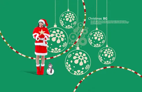 五角星圣诞美女