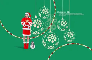 五角星圣诞美女