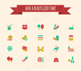 游乐场元素图标,免抠元素