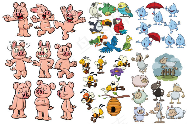 卡通动物矢量3,免抠元素