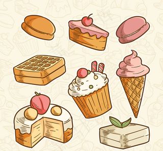 手绘甜点设计