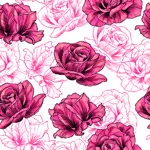 玫瑰花手绘背景eps,ai矢量模版下载