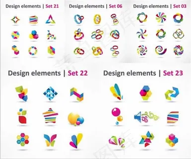 炫彩图标设计,免抠元素