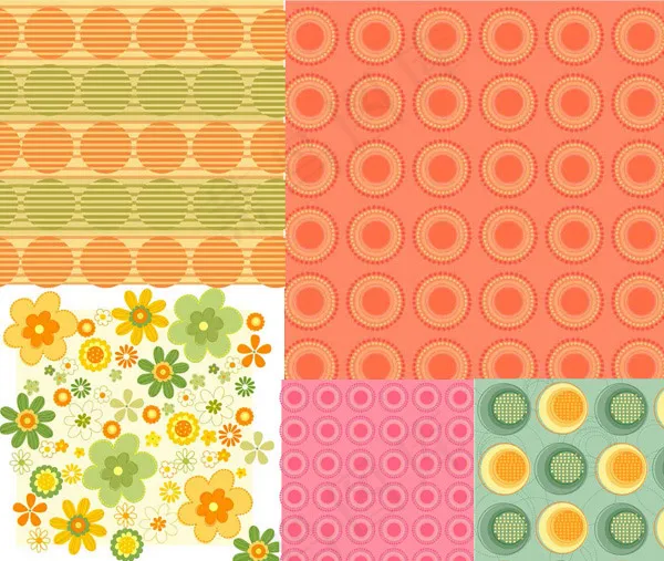 圆圈图案与花纹eps,ai矢量模版下载