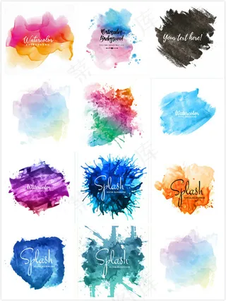 飞溅水彩绘画背景