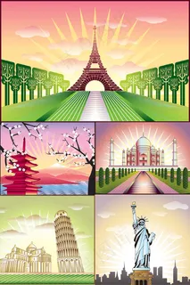 彩绘世界景观 彩绘世界景观