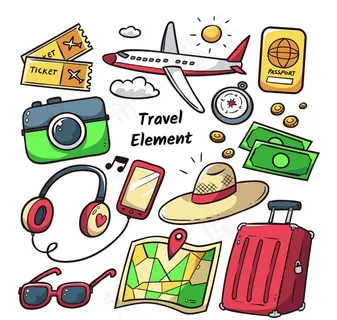 彩色旅行元素 彩色旅行元素