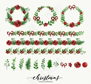 圣诞花边和花环
